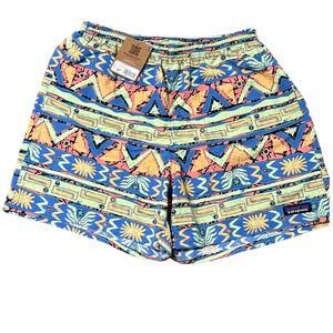 Patagonia Baggies Shorts 5 in High Hopes Geo Salamander Green Mens‎ Small